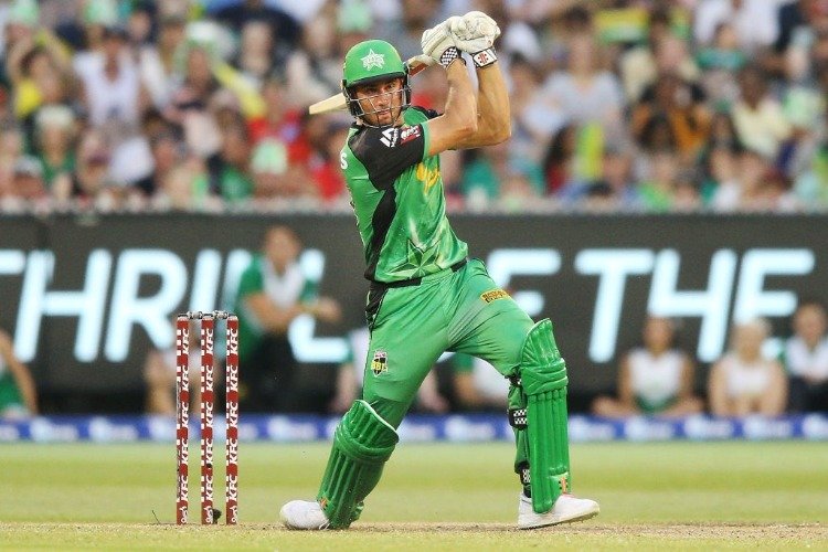 MARCUS STOINIS of the Stars bats during the Big Bash League at MCG in Australia.