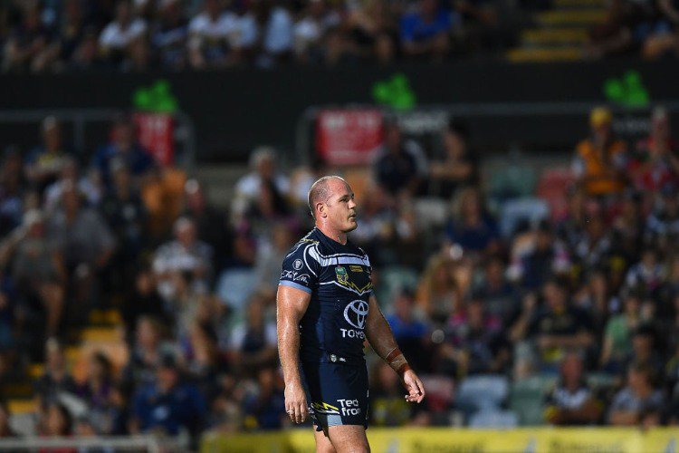 MATTHEW SCOTT of the Cowboys looks on during the NRL match between the North Queensland Cowboys and the Gold Coast Titans at 1300SMILES Stadium in Townsville, Australia.