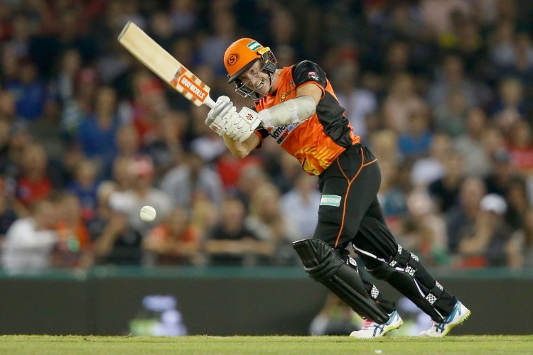 MICHAEL KLINGER of the Perth Scorchers bats during the Big Bash League match between the Melbourne Renegades and the Perth Scorchers at Etihad Stadium in Melbourne, Australia. MICHAEL KLINGER of the Perth Scorchers bats during the Big Bash League match between the Melbourne Renegades and the Perth Scorchers at Etihad Stadium in Melbourne, Australia.