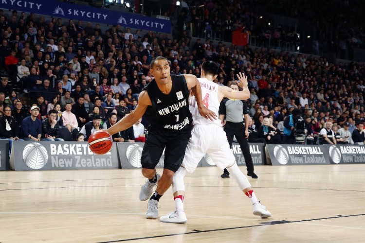 MIKA VUKONA of New Zealand on the drive during the FIBA World Cup Qualifying match between the New Zealand Tall Blacks and China at SA in Auckland, New Zealand. MIKA VUKONA of New Zealand on the drive during the FIBA World Cup Qualifying match between the New Zealand Tall Blacks and China at SA in Auckland, New Zealand.