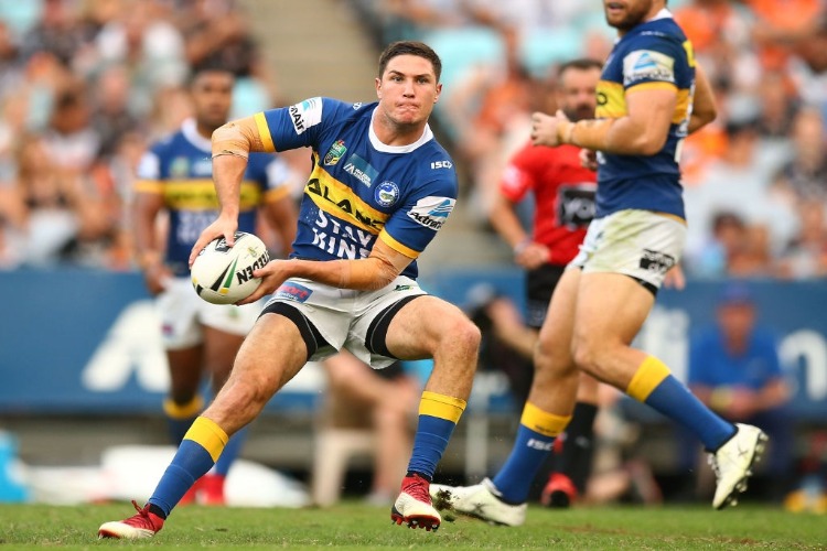 MITCHELL MOSES of the Eels in action during the NRL match between the Wests Tigers and the Parramatta Eels at ANZ Stadium in Sydney, Australia. MITCHELL MOSES of the Eels in action during the NRL match between the Wests Tigers and the Parramatta Eels at ANZ Stadium in Sydney, Australia.