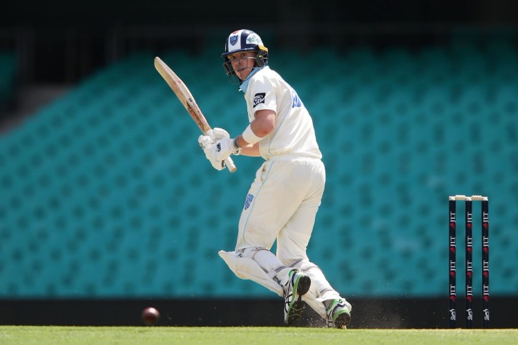 NICK LARKIN of the Blues bats during the Sheffield Shield match between New South Wales and South Australia in Sydney, Australia.