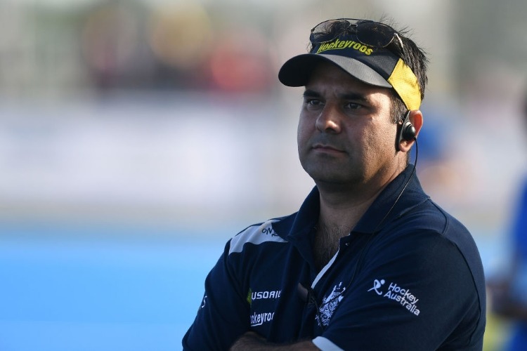 PAUL GAUDOIN, head coach of Australia during the Hockey match between Australia and the United States in Hastings, New Zealand. PAUL GAUDOIN, head coach of Australia during the Hockey match between Australia and the United States in Hastings, New Zealand.