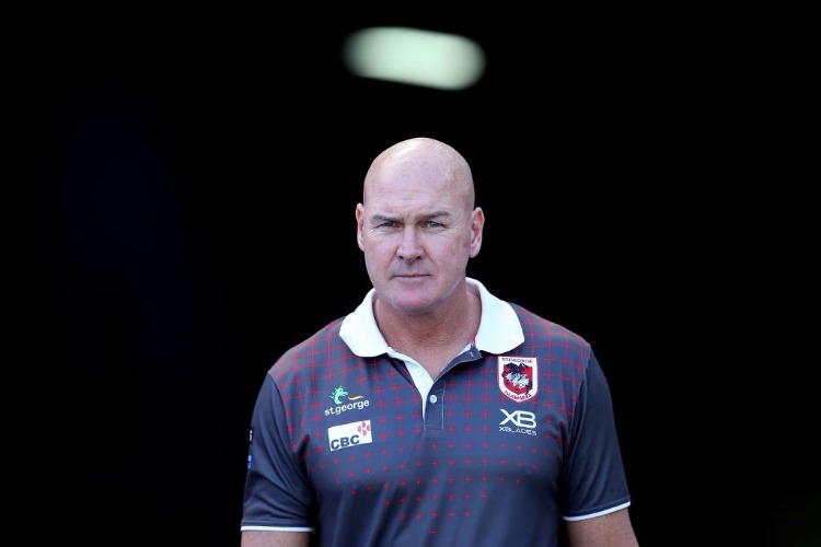 Coach of the Dragons PAUL MCGREGOR looks on during the NRL trial match between the St George Illawarra Dragons and Hull at ANZ Stadium in Sydney, Australia.