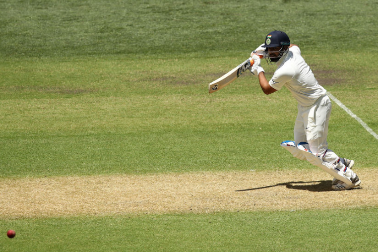 RISHABH PANT of India bats during the First Test match in the series between Australia and India at Adelaide Oval in Adelaide, Australia.