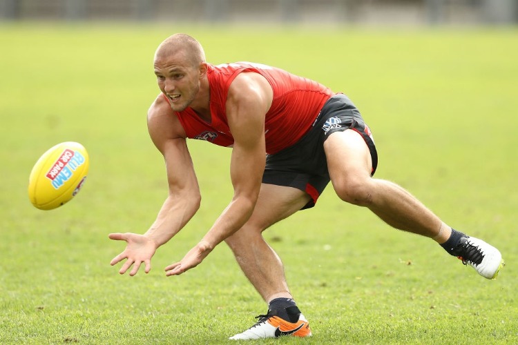 SAM REID of the Swans trains during a Sydney Swans AFL training session at Lakeside Oval in Sydney, Australia.
