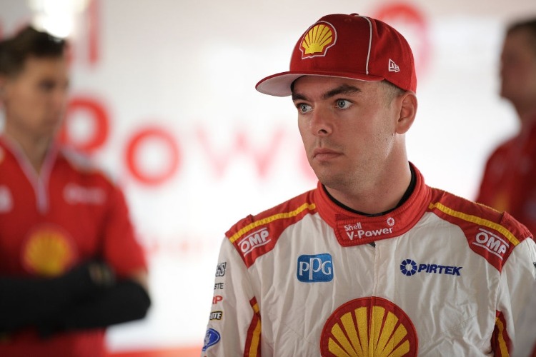 SCOTT MCLAUGHLIN driver of the #17 Shell V-Power Racing Team Ford Falcon FGX looks on during qalifying for the Supercars Tasmania SuperSprint in Hobart, Australia.