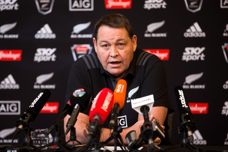 Coach STEVE HANSEN speaks to media during a New Zealand All Blacks press conference in Wellington, New Zealand. Coach STEVE HANSEN speaks to media during a New Zealand All Blacks press conference in Wellington, New Zealand.