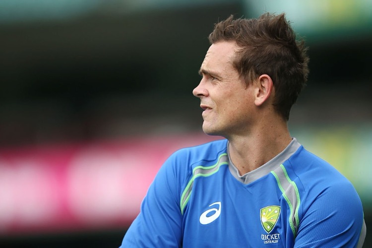 STEVE O'KEEFE looks on during an Australian training session in Sydney, Australia.