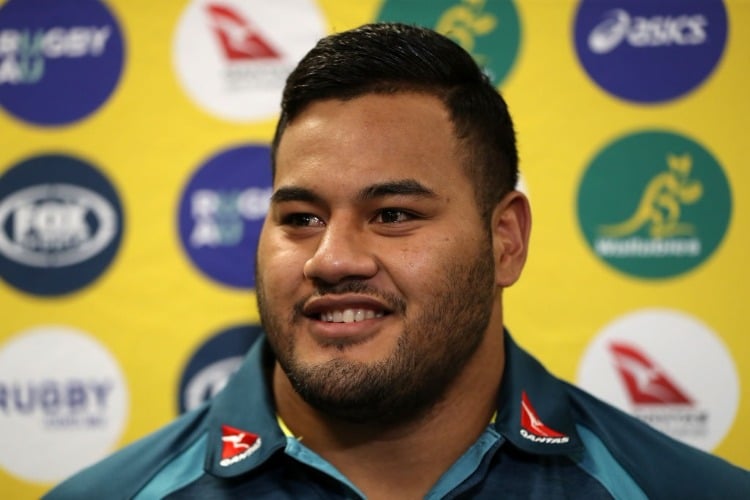 TANIELA TUPOU of Australia attends an Australia press conference ahead of the international match between Scotland and Australia in Edinburgh, Scotland.