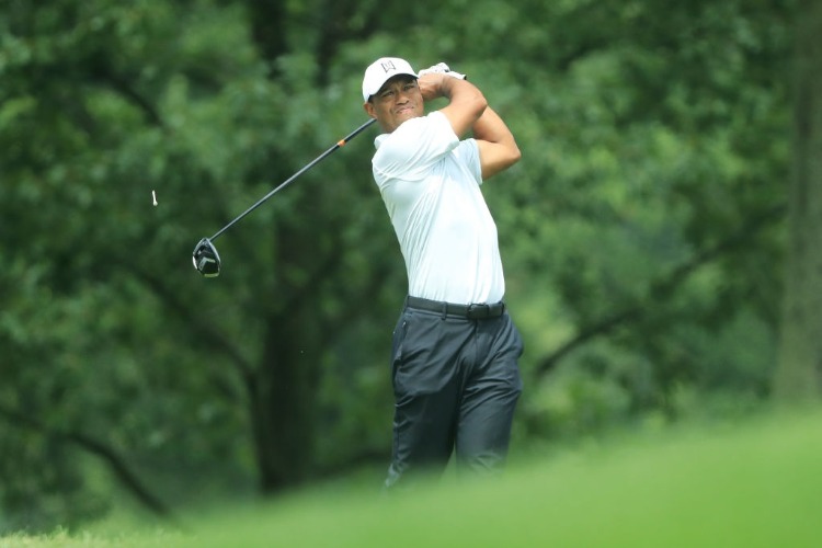 TIGER WOODS of the US plays at Bellerive Country Club in St. Louis, Missouri.