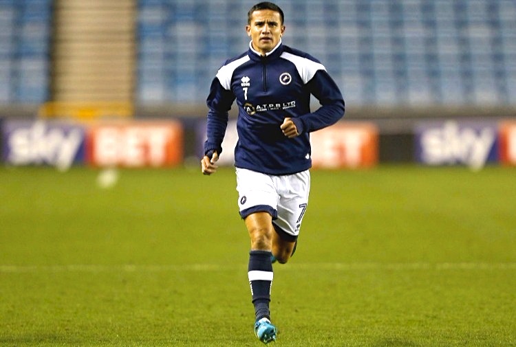 TIM CAHILL of Millwall takes part in a warm down session after the Sky Bet Championship match between Millwall and Cardiff City at The Den in London, England.