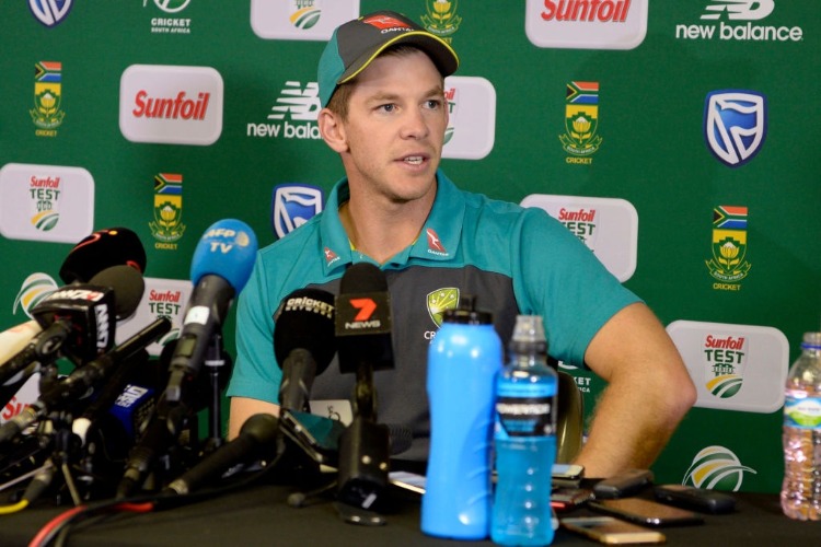 TIM PAINE of Australia during the 4th Sunfoil Test match between South Africa and Australia at Bidvest Wanderers Stadium in Johannesburg, South Africa.