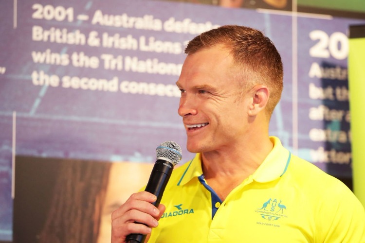 Australian Women's Sevens team coach TIM WALSH speaks during the Australian Rugby Sevens Commonwealth Games Teams Announcement at the Rugby Australia building in Sydney, Australia.