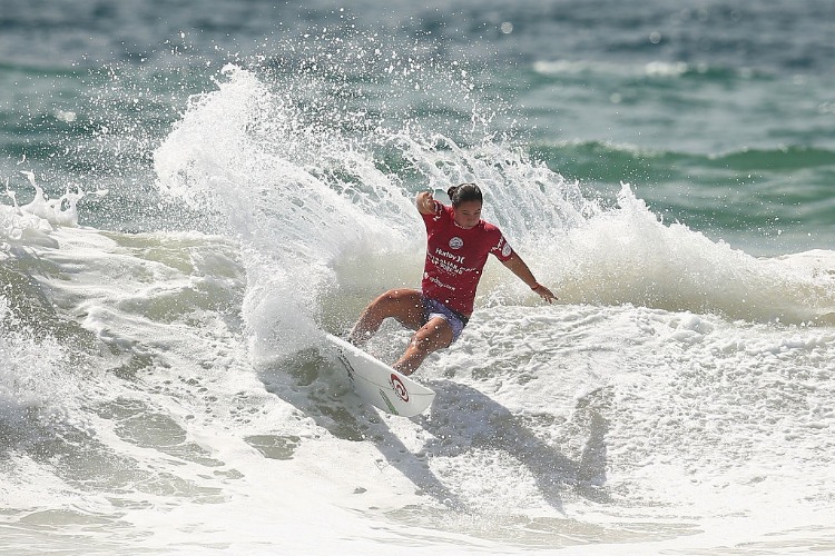 TYLER WRIGHT of Australia competes in the Women's semi-final during the Australian Open of Surfing in Sydney, Australia.