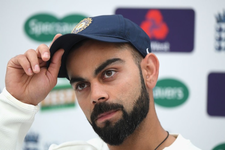 India captain VIRAT KOHLI speaks to the media before India nets ahead of the 4th Test Match against England at The Ageas Bowl in Southampton, England.