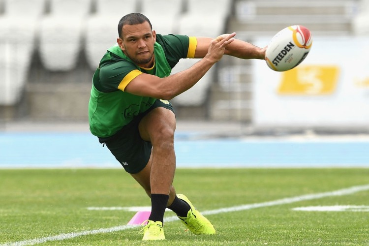 WILL CHAMBERS of Australia passes the ball during an Australian Kangaroos training session at Lakeside Stadium in Melbourne, Australia. WILL CHAMBERS of Australia passes the ball during an Australian Kangaroos training session at Lakeside Stadium in Melbourne, Australia.