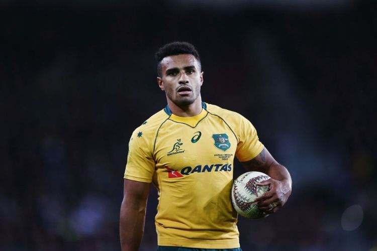 WILL GENIA of the Wallabies looks on during The Rugby Championship Bledisloe Cup at Forsyth Barr Stadium in Dunedin, New Zealand.