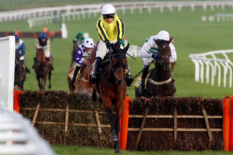 Allmankind winning the JCB Triumph Trial Juvenile Hurdle (Registered As The Prestbury Juvenile Hurdle) (Grade 2)