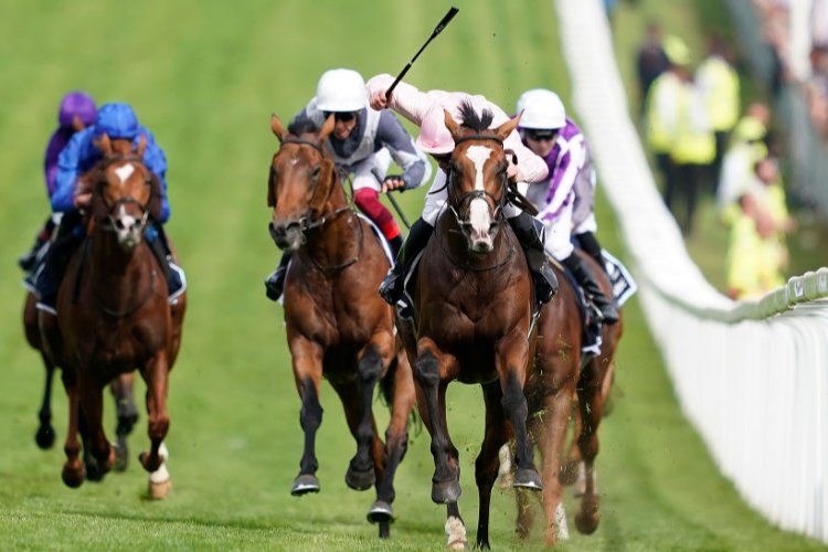 ANTHONY VAN DYCK winning the Investec Derby Stakes at Epsom in England.