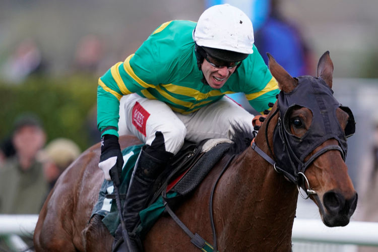 ANY SECOND NOW winning the Fulke Walwyn Kim Muir Challenge Cup Amateur Riders' Handicap Chase in Cheltenham, England.