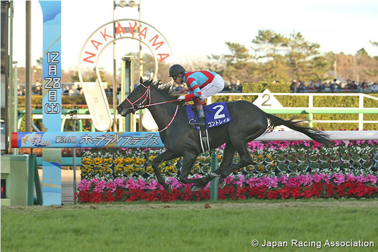 CONTRAIL winning the Hopeful Stakes in Nakayama, Japan.