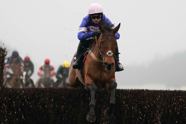 CYRNAME winning the bet365 Handicap Chase in Ascot, England.