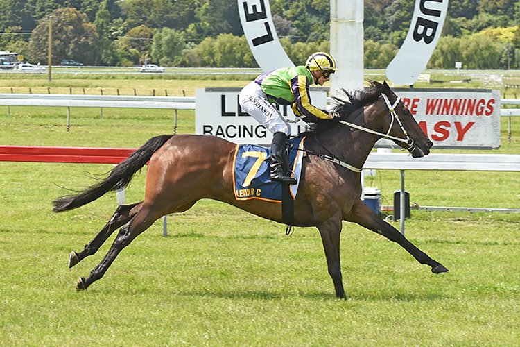 Evalina winning the Fasttrack Insurance Levin Stks