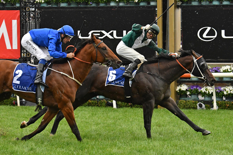 Exceedance winning the Coolmore Stud Stakes