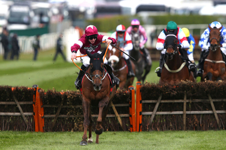 FELIX DESJY winning the Betway Top Novices' Hurdle Race at Aintree in Liverpool, England.