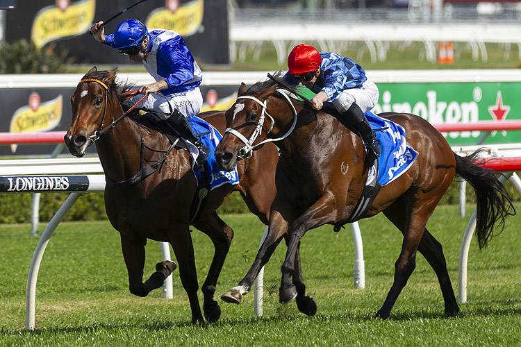 Funstar winning the Darley Tea Rose Stakes