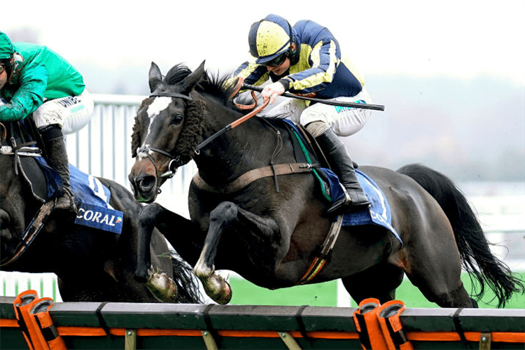 IF THE CAP FITS winning the Coral Hurdle in Ascot, England.