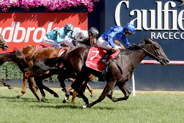 Lyre winning the Blue Diamond Stakes