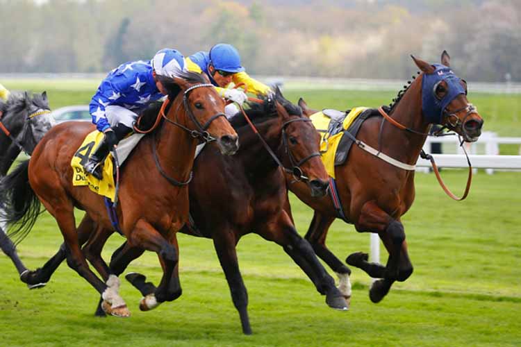 Marmelo winning the Dubai Duty Free Finest Surprise Stakes (Group 3) (Registered As The John Porter Stakes)
