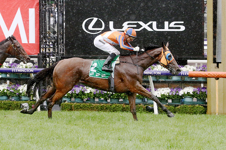 Melody Belle winning the Tab Empire Rose Stakes