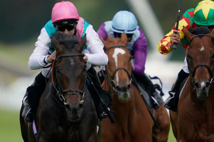 MIRAGE DANCER winning the Bet Your Way On The Betfair Exchange Tapster Stakes at Goodwood in Chichester, England.