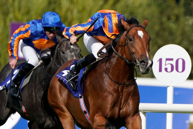 MOGUL winning the KPMG Champions Juvenile Stakes (Group 2) at Leopardstown on Irish Champion Stakes Day in Dublin, Ireland.