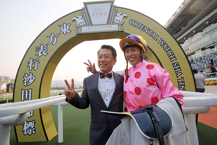 Vincent Ho and Ricky Yiu celebrate Preciousship’s win.