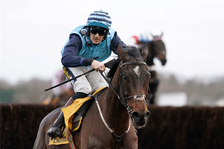 RIDERS ONTHE STORM winning the Betfair Exchange Graduation Chase in Ascot, England.