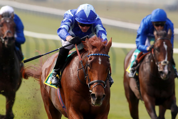 Skardu winning the bet365 Craven Stakes (Group 3)