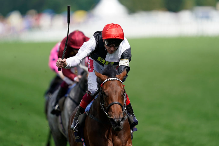 STAR CATCHER winning the Ribblesdale Atakes on day three of Royal Ascot in Ascot, England.