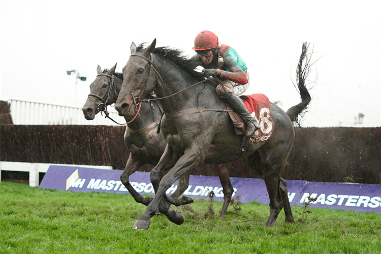 THE CONDITIONAL winning the 'Matchbook Betting Exchange' Handicap Chase in Cheltenham, England.