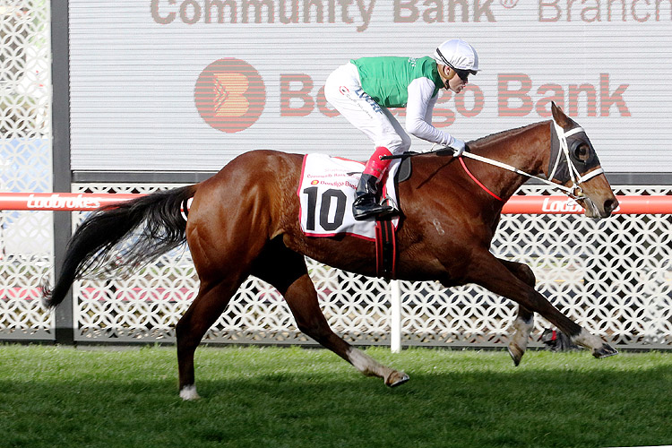 The Inevitable winning the Strathmore Bendigo Bank Stakes