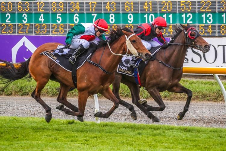 Ticket To Ride winning the Valachi Downs C'bury Breeders