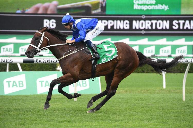 Winx winning the Tab Chipping Norton Stakes.