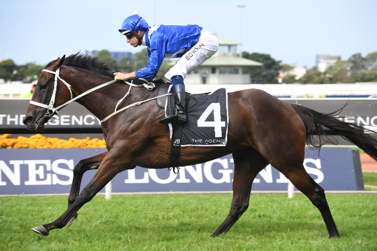 WINX winning the The Agency George Ryder Stakes.
