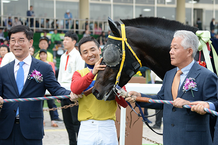 Wonderful Fly winning the 2019 Korean Derby