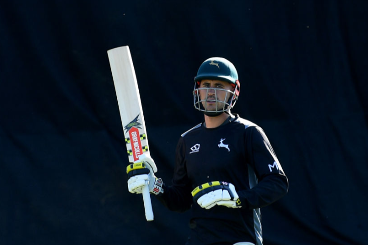 ALEX HALES of Nottinghamshire Outlaws looks on during a Nets Sessions ahead of Vitality Blast Finals Day at Edgbaston in Birmingham, England.