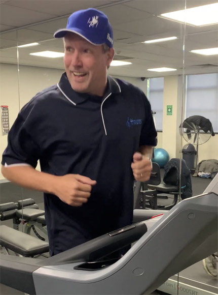 HRV General Manager of Marketing Andrew English in training for his leg of the 24-hour run.
