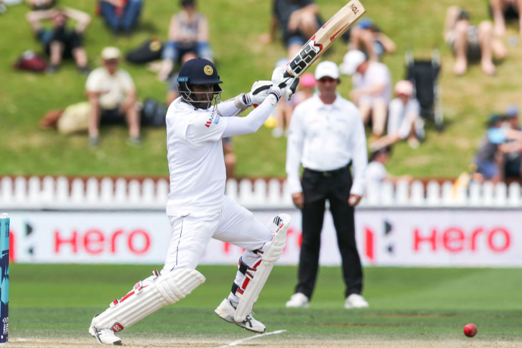 ANGELO MATHEWS of Sri Lanka bats during day four of the First Test match in the series between New Zealand and Sri Lanka at Basin Reserve in Wellington, New Zealand. ANGELO MATHEWS of Sri Lanka bats during day four of the First Test match in the series between New Zealand and Sri Lanka at Basin Reserve in Wellington, New Zealand.